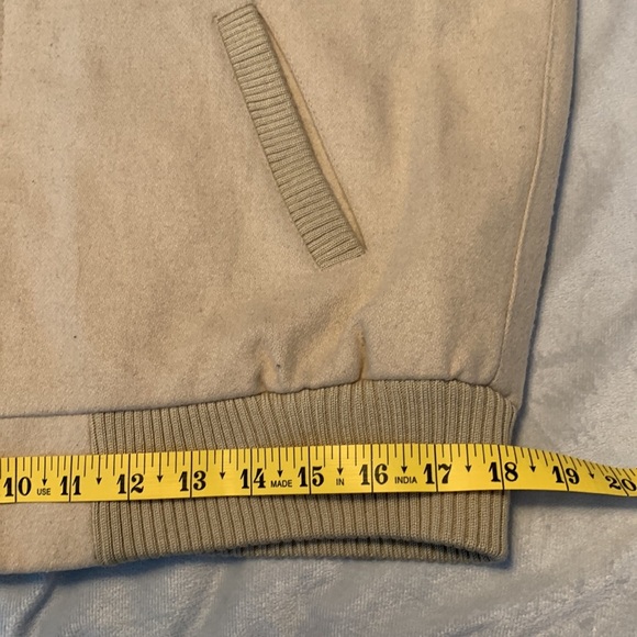 Members only cream oatmeal wool bomber aviator jacket coat size 40 vintage 80’s - Picture 13 of 13